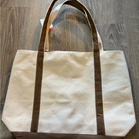 Canvas Tote Bag with Fall Embroidery new with tag - Picture 2 of 4